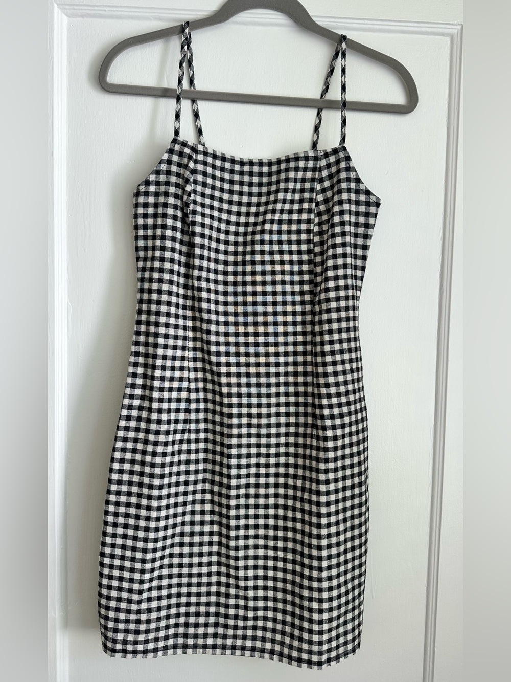 Vintage Black and White Gingham Mini Dress